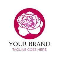 runden Rose Blume Marke Logo Design vektor