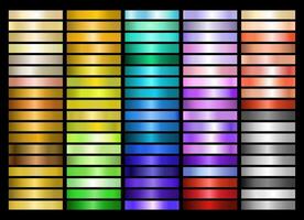 Metall Gradient Sammlung von jeder Farbe Farbfelder vektor