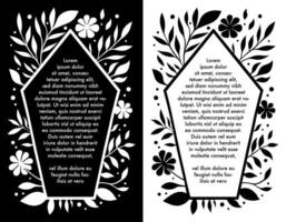 Blumen- Sarg Rahmen mit Text Raum modern gotisch ästhetisch druckbar Karte Vorlage zum Geburtstag Jahrestag Halloween Party Einladungen vektor
