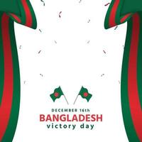 Bangladesh segerflagga vacker vektor