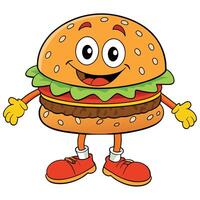 süß Hamburger Maskottchen Logo Cheeseburger Maskottchen vektor