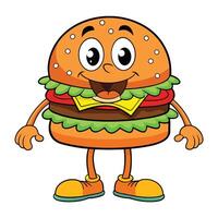 süß Hamburger Maskottchen Logo Cheeseburger Maskottchen vektor