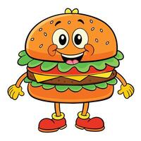 süß Hamburger Maskottchen Logo Cheeseburger Maskottchen vektor