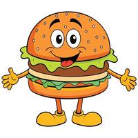 süß Hamburger Maskottchen Logo Cheeseburger Maskottchen vektor
