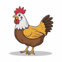 Hühner einstellen Illustration im Farbe. braun und Weiß Henne und Hahn. männlich und weiblich Hühner vektor