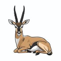 gasell tecknad serie djur- design platt illustration på vit bakgrund sida se antilop vektor