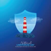 National Leuchtturm Tag kreativ Anzeigen Design. Leuchtturm Tag Element isoliert auf Vorlage zum Hintergrund. Leuchtturm Tag Poster, , Illustration, August 7. wichtig Tag vektor