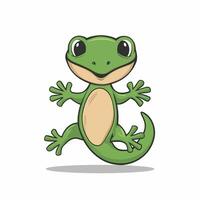 ödla gecko djur- platt illustration på vit bakgrund vektor