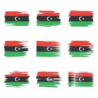 Libyen Flagge Pinselstriche gemalt vektor