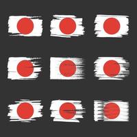 Japan Flagge Pinselstriche gemalt vektor