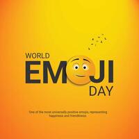 Welt Emoji Tag kreativ Anzeigen Design. Welt Emoji Tag, 17 Juli, , 3d Illustration vektor
