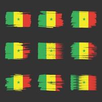 Senegal-Flagge Pinselstriche gemalt vektor