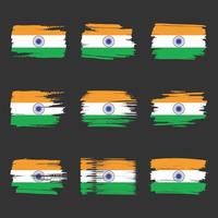 Indien flagga penseldrag målade vektor