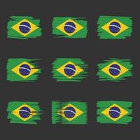 Brasilien flagga penseldrag målade vektor