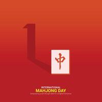 internationell mahjong dag kreativ annonser design. mahjong dag ikon isolerat på mall för bakgrund. mahjong annonser affisch, augusti 1. Viktig dag vektor