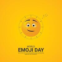värld emoji dag kreativ annonser design. värld emoji dag, 17 juli, , 3d illustration vektor