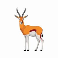 Gazelle Karikatur Tier Design eben Illustration auf Weiß Hintergrund Seite Aussicht Antilope vektor