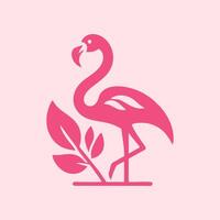 Flamingo Vogel Logo Design, Flamingo Vogel Illustration, schön und elegant Flamingo Vogel Design vektor