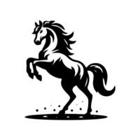 häst logotyp design. stående hingst logotyp. svart och vit häst logotyp design vektor