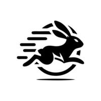 Hase Logo schwarz und Weiß. Hase Logo Design vektor