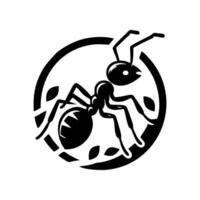 svart myra logotyp design. design illustration av en svart silhuett myra vektor