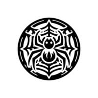 schwarz Spinne Logo Illustration Design. Spinne Logo vektor