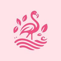 Flamingo Vogel Logo Design, Flamingo Vogel Illustration, schön und elegant Flamingo Vogel Design vektor