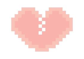 hjärta designkoncept med pixeltema vektor
