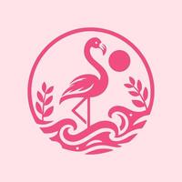 Flamingo Vogel Logo Design, Flamingo Vogel Illustration, schön und elegant Flamingo Vogel Design vektor