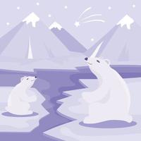 Poster zum internationalen Eisbärentag. Illustration von niedlichen Eisbären vektor