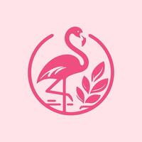 flamingo fågel logotyp design, flamingo fågel illustration, skön och elegant flamingo fågel design vektor