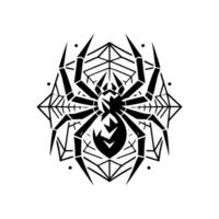 schwarz Spinne Logo Illustration Design. Spinne Logo vektor