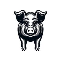 svart djur- gris illustration logotyp silhuett. gris logotyp design vektor