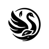 schwarz Schwan Tier Logo Design, Design Illustration von ein anmutig Schwan vektor