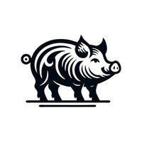 schwarz Tier Schwein Illustration Logo Silhouette. Schwein Logo Design vektor