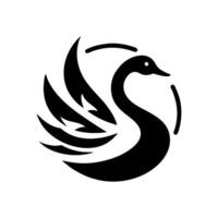 schwarz Schwan Tier Logo Design, Design Illustration von ein anmutig Schwan vektor