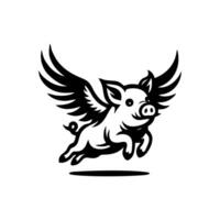 fliegend Schwein Logo Design, Schwein Logo Design vektor