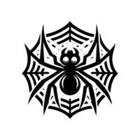 schwarz Spinne Logo Illustration Design. Spinne Logo vektor