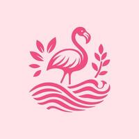 flamingo fågel logotyp design, flamingo fågel illustration, skön och elegant flamingo fågel design vektor