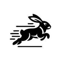 Logos von Hase ist Betrieb. schwarz Hase Laufen Logo Konzept. Hase Logo Design vektor