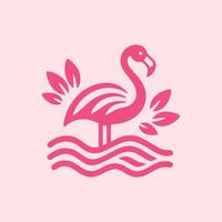 flamingo fågel logotyp design, flamingo fågel illustration, skön och elegant flamingo fågel design vektor