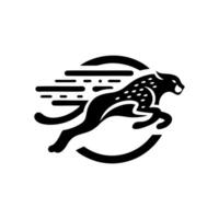 snabb löpning gepard djur- logotyp. gepard logotyp design vektor