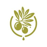 Olive Öl Logo Design Inspiration.Olive Öl Logo Design Vorlage vektor