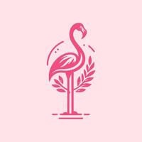 flamingo fågel logotyp design, flamingo fågel illustration, skön och elegant flamingo fågel design vektor