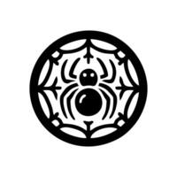 schwarz Spinne Logo Illustration Design. Spinne Logo vektor