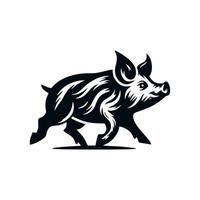 svart djur- gris illustration logotyp silhuett. gris logotyp design vektor