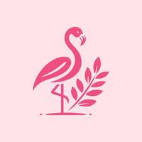 Flamingo Vogel Logo Design, Flamingo Vogel Illustration, schön und elegant Flamingo Vogel Design vektor