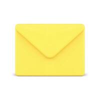 Mail Briefumschlag eingehend Botschaft Neu Brief Benachrichtigung Gelb Email Information 3d Symbol vektor