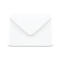 Email Botschaft Weiß geschlossen Papier Briefumschlag Newsletter eingehend SMS Plaudern realistisch 3d Symbol vektor