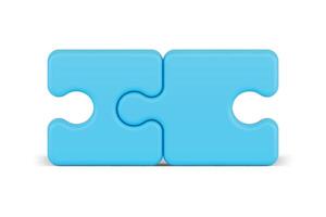Puzzle Stück Montage Mannschaft verbinden Beziehung Blau Einzelheiten beitreten Zusammenarbeit 3d Symbol vektor